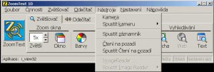 Nové funkce ZoomTextu 10 hledejte v roletce Nástroje